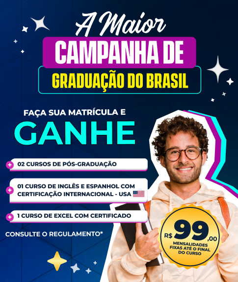 Graduação EAD Início imediato + 4 Cursos de Pós Grátis + 5 Cursos Livres Grátis + Matrícula Grátis